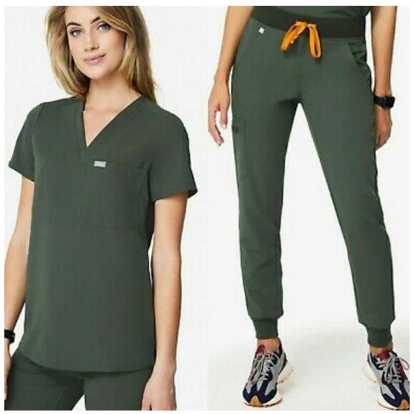 Figs Other - Figs Scrub Set Catarina Scrub Top Sz XS Zamora 2.0 Jogger Pants Sz S Moss NWT